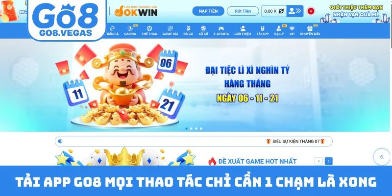 Tải app GO8 mọi thao tác chỉ cần 1 chạm là xong