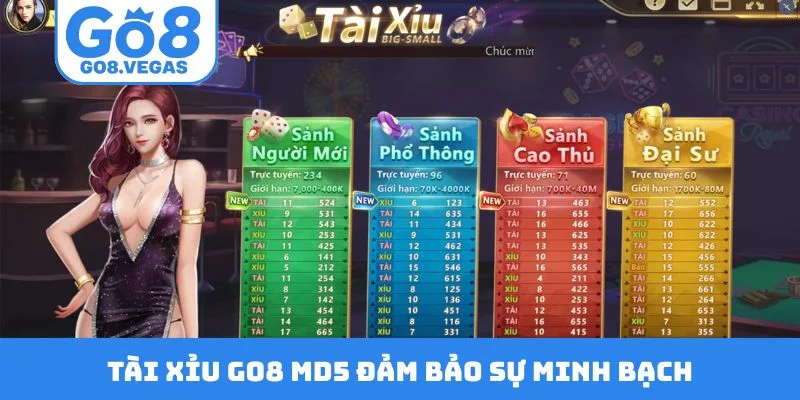 Tài xỉu GO8 MD5 đảm bảo sự minh bạch Tài xỉu GO8 MD5 đảm bảo sự minh bạch